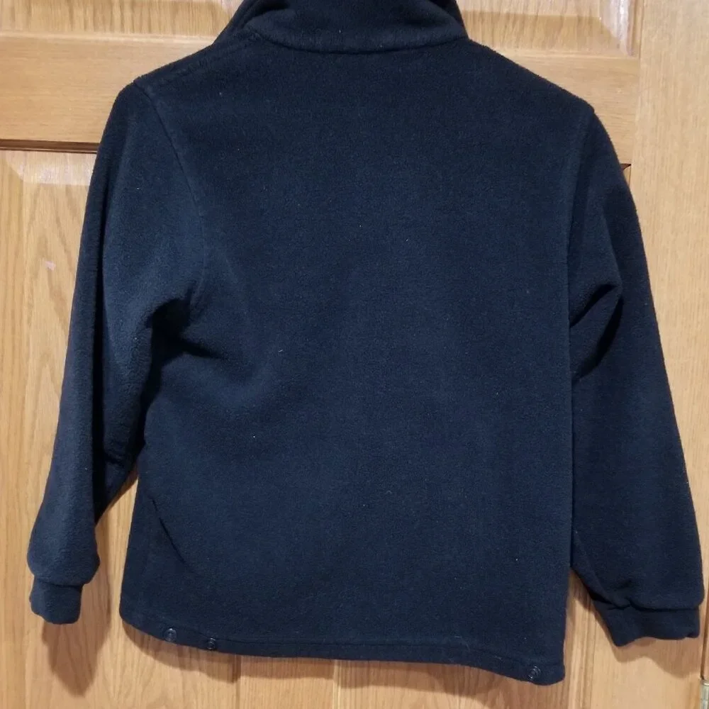 COLUMBIA Unisex Youth 10/12 Black Full Zip Long Sleeve Fleece Jacket